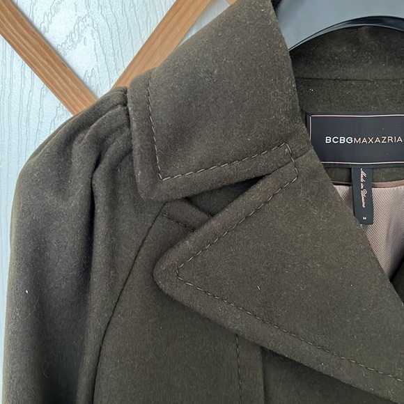 BCBG Maxazria Green Wool Pea coat - Picture 4 of 11